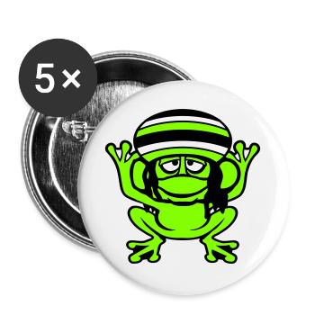 Frog Reggae Music Rasta Hair Hat Jamaica Fun - Buttons large 2.2''/56 mm (5-pack) - white - Front