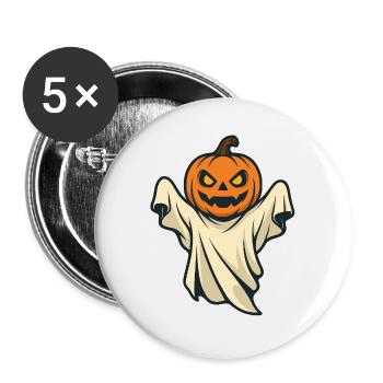 Halloween Pumpkin Ghost Spooky Design - Buttons large 2.2''/56 mm (5-pack) - white - Front