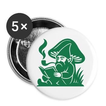Green Gnome - Buttons large 2.2''/56 mm (5-pack) - white - Front