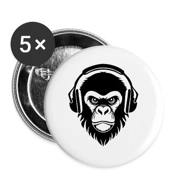 Masked Underground Beat Affenkopf Shirt - Buttons groß 56 mm (5er Pack) - Weiß - Vorne