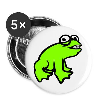 Frog grins cool funny comic crazy toad - Buttons large 2.2''/56 mm (5-pack) - white - Front