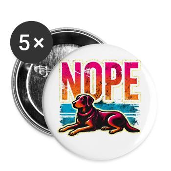 Nope Dog Sunset, Father - Buttons large 2.2''/56 mm (5-pack) - white - Front