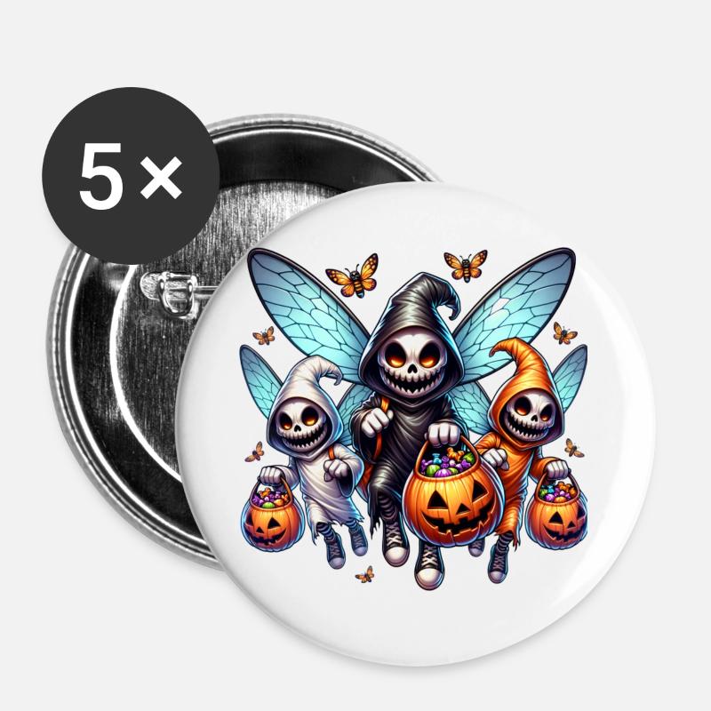 Spooky Squad - Buttons large 2.2''/56 mm (5-pack) - white