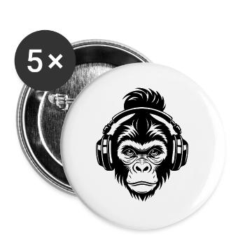 Funky Monkey Head Loop Beat Edition Shirt - Buttons large 2.2''/56 mm (5-pack) - white - Front