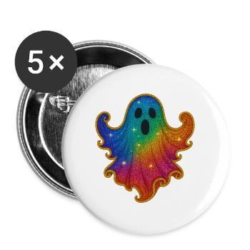 Regenbogen Geist Glitzer - Lot de 5 grands badges (56 mm) - blanc - Devant