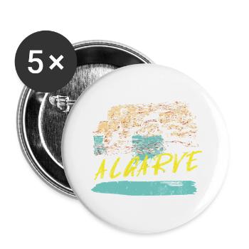 Cliffs Algarve illustration Portugal - Buttons large 2.2''/56 mm (5-pack) - white - Front