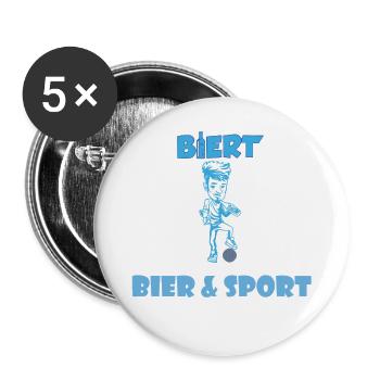 Beer & Sport Blue Cartoon - Buttons large 2.2''/56 mm (5-pack) - white - Front