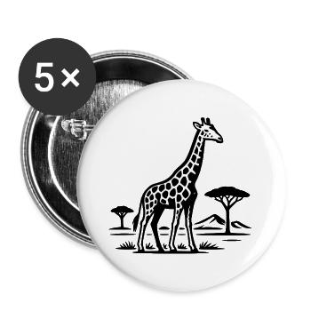 Giraffe silhouette in savannah country - Buttons large 2.2''/56 mm (5-pack) - white - Front