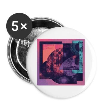 Neon Kollage Geometrische Muster - Buttons groß 56 mm (5er Pack) - Weiß - Vorne