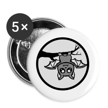 Bat Hanging Moon Branch Halloween Cute Cute - Buttons large 2.2''/56 mm (5-pack) - white - Front