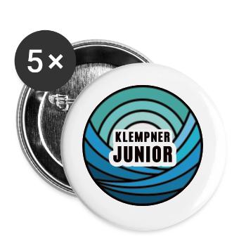 Klempner Junior Kind Klempnersohn Nachwuchs Azubi - Buttons groß 56 mm (5er Pack) - Weiß - Vorne