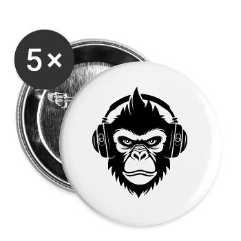 Rebellious Monkey Head Punk Club Sound Shirt - Buttons large 2.2''/56 mm (5-pack) - white - Front