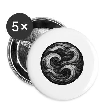 Schwarz-Weißes Tourbillon - Buttons groß 56 mm (5er Pack) - Weiß - Vorne