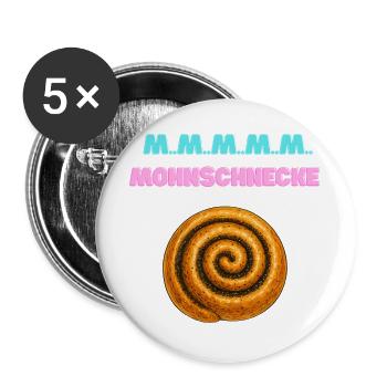 Cinnamon Roll Spiral MMM - Buttons large 2.2''/56 mm (5-pack) - white - Front