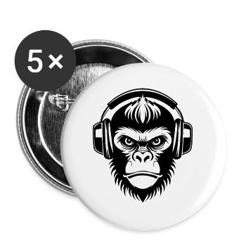 Heavy Metal Monkey Head Rock Power Shirt - Buttons large 2.2''/56 mm (5-pack) - white - Front