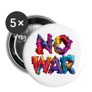 Pas d’explosion de couleurs de guerre - Lot de 5 grands badges (56 mm) - blanc - Devant