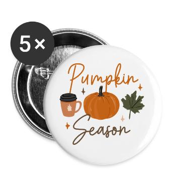 Autumn Pumpkin Season Illustration - Buttons large 2.2''/56 mm (5-pack) - white - Front