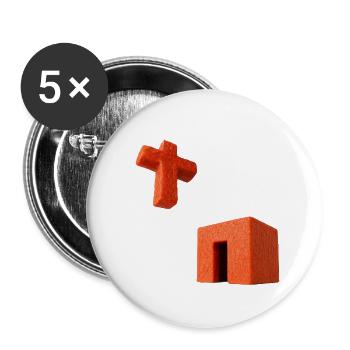 Crucifix Kaaba - Lot de 5 grands badges (56 mm) - blanc - Devant