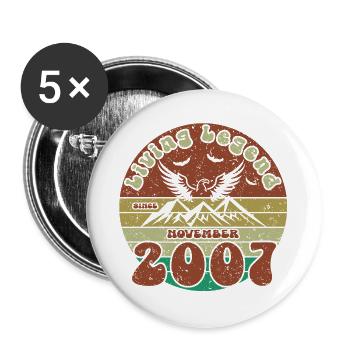 18ème Anniversaire Légende Vivante depuis VIN 11/2007 - Lot de 5 grands badges (56 mm) - blanc - Devant