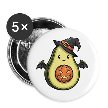 Drôle Halloween avocat chauve-souris sorcière monstre - Lot de 5 grands badges (56 mm) - blanc - Devant
