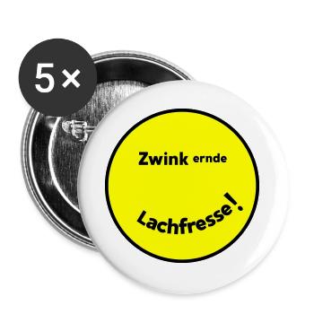 Clin d’œil rire bouche - Lot de 5 grands badges (56 mm) - blanc - Devant