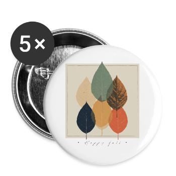 Herbstblatt-Mosaik: Retro-Palette - Buttons groß 56 mm (5er Pack) - Weiß - Vorne
