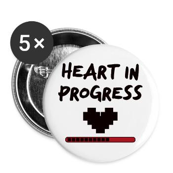 HEART IN PROGRESS Statement - Buttons large 2.2''/56 mm (5-pack) - white - Front