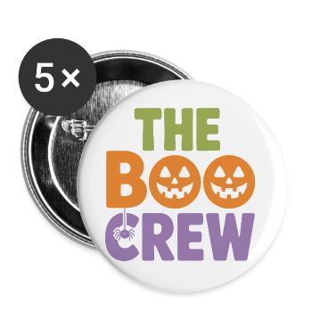 The Boo Crew Halloween Pumpkins - Buttons large 2.2''/56 mm (5-pack) - white - Front