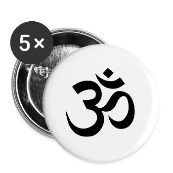 Om-Symbol - Buttons groß 56 mm (5er Pack) - Weiß - Vorne