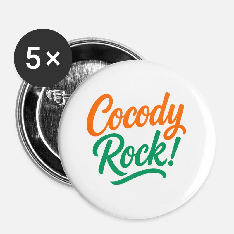 Cocody-Felsen - Buttons groß 56 mm (5er Pack) - Weiß