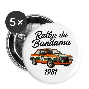 Bandama Rallye 1981 - Buttons groß 56 mm (5er Pack) - Weiß - Vorne