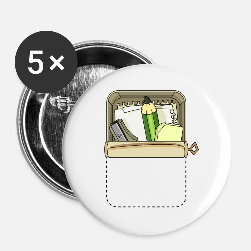 POCKET CAN - Buttons large 2.2''/56 mm (5-pack) - white