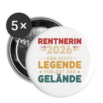 2026 Retirement Legend – Retired Saying Gift - Buttons large 2.2''/56 mm (5-pack) - white - Front