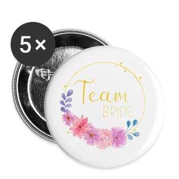 Équipe Bride - Lot de 5 grands badges (56 mm) - blanc - Devant
