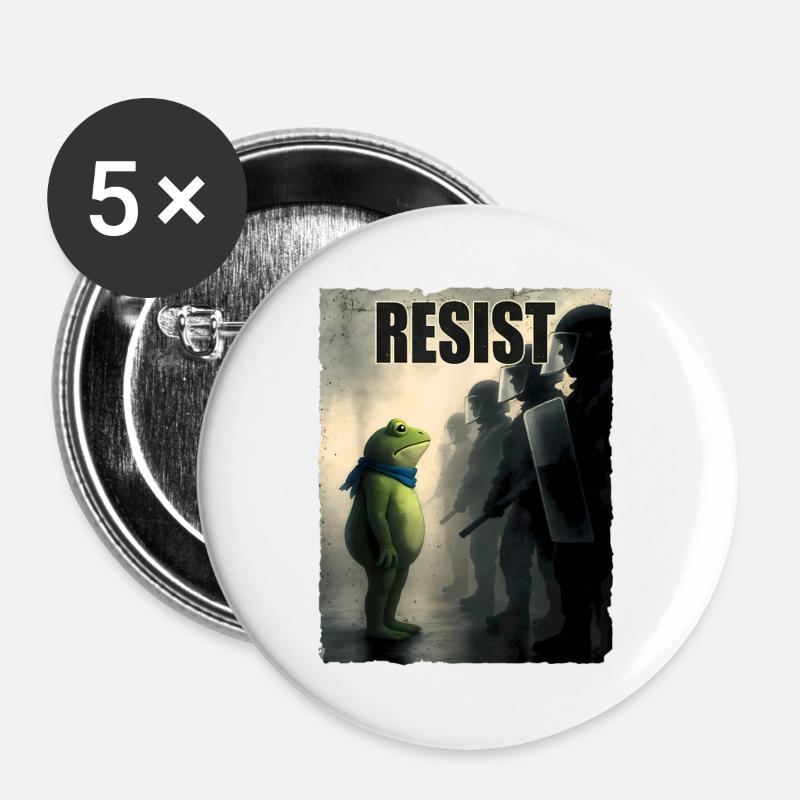 Frog Resist Portland - Buttons groß 56 mm (5er Pack) - Weiß