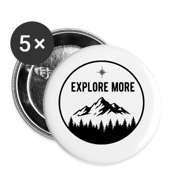 Explorer - Buttons groß 56 mm (5er Pack) - Weiß - Vorne