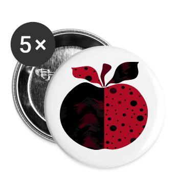 Apfel - Buttons groß 56 mm (5er Pack) - Weiß - Vorne