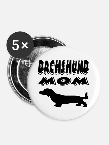 Dackel - Buttons groß 56 mm (5er Pack) - Weiß