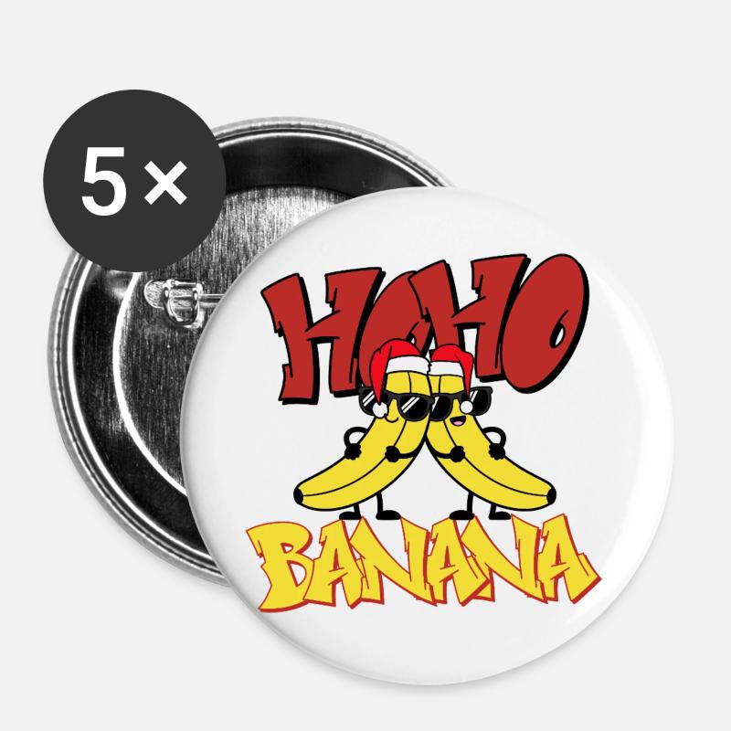 Banana Noel Sun Duo - Buttons large 2.2''/56 mm (5-pack) - white