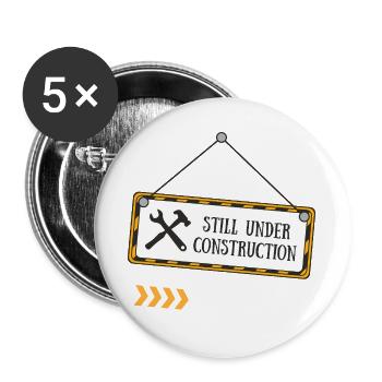 Noch im Bau – Philipper 1,6 - Buttons groß 56 mm (5er Pack) - Weiß - Vorne