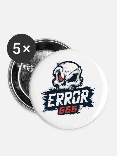 skull_0631 - Buttons groß 56 mm (5er Pack) - Weiß