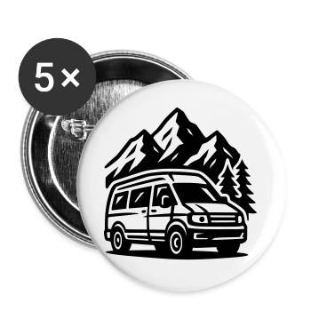 Vanlife - Buttons large 2.2''/56 mm (5-pack) - white - Front
