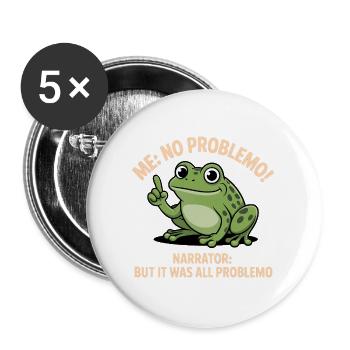 No Problemo - Funny Frog T-Shirt - Buttons large 2.2''/56 mm (5-pack) - white - Front