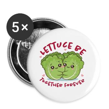 Salad Love Duo Forever - Buttons large 2.2''/56 mm (5-pack) - white - Front