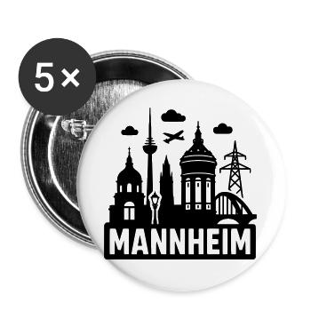 Mannheim Silhouette - Buttons large 2.2''/56 mm (5-pack) - white - Front