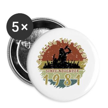 44e anniversaire Faire vibrer la foule SNG 11/1981 - Lot de 5 grands badges (56 mm) - blanc - Devant