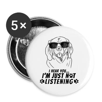 Lustige Beagle Skizze Kunst Hund Papa Aquarell Design - Buttons groß 56 mm (5er Pack) - Weiß - Vorne