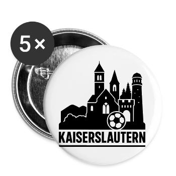 Kaiserslautern Wahrzeichen Silhouette - Buttons groß 56 mm (5er Pack) - Weiß - Vorne