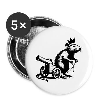 Imperial Rat on Cannon Cart | King Rat - Buttons large 2.2''/56 mm (5-pack) - white - Front