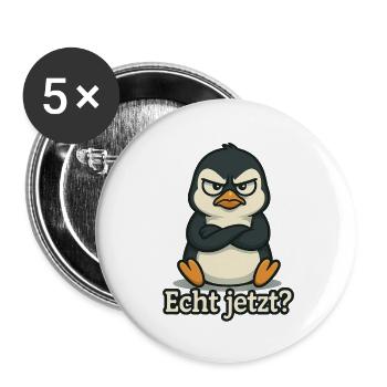 Pingouin vraiment ? - Lot de 5 grands badges (56 mm) - blanc - Devant